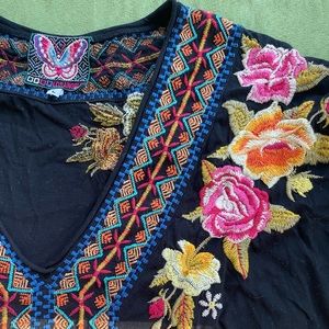 EUC JOHNNY WAS DRESS FLORAL